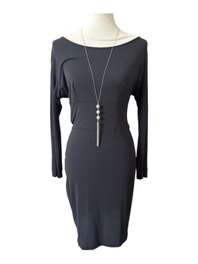 Agnes b. Classic Black Long-Sleeve Boatneck Dress